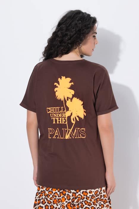 T-shirt oversize, imprimé dans le dos, décolleté rond et manches courtes