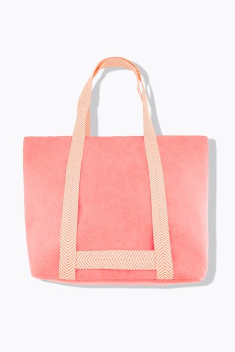 Sac porté épaule, rose fluo, bandes fantaisie et fermeture zippée