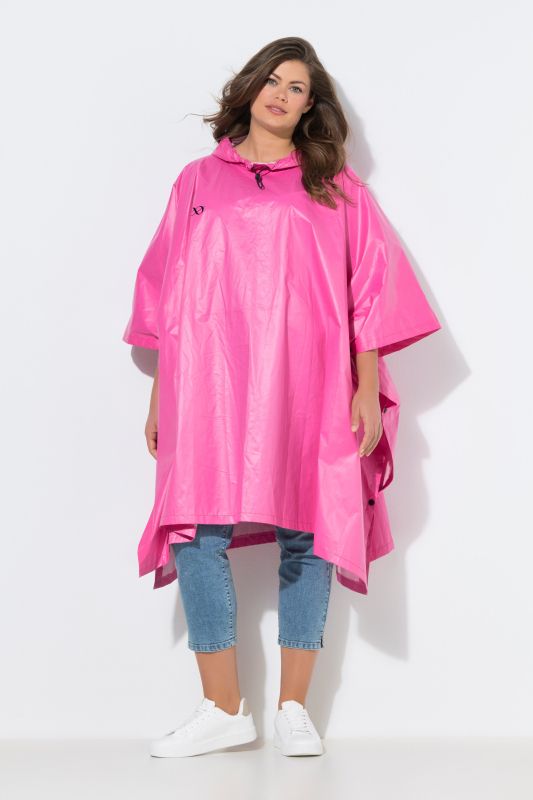 Poncho de pluie technique, modèle unisexe, capuche et logo poitrine