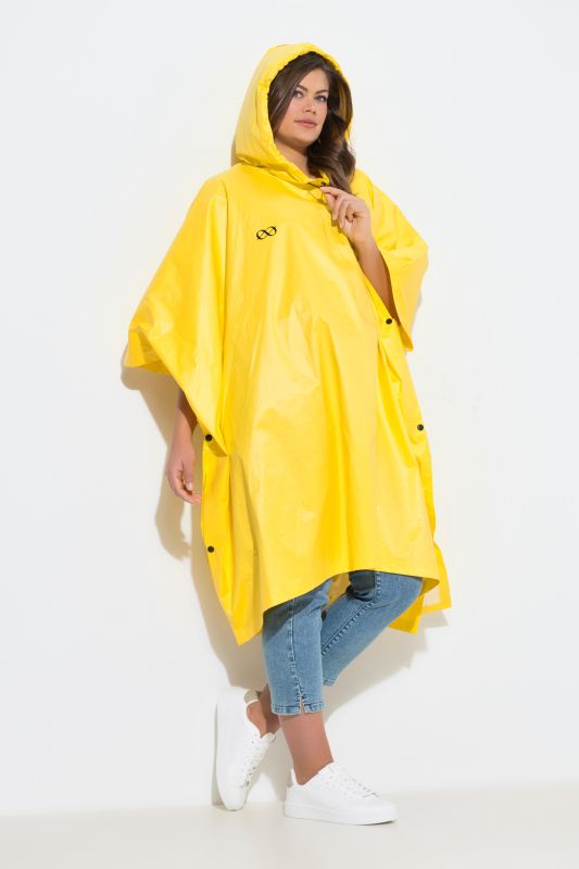 Poncho de pluie technique, modèle unisexe, capuche et logo poitrine