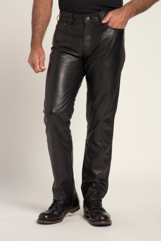 Pantalon en cuir nappa d'agneau de grande qualité, coupe Regular Fit 5 poches - jusqu'au 70