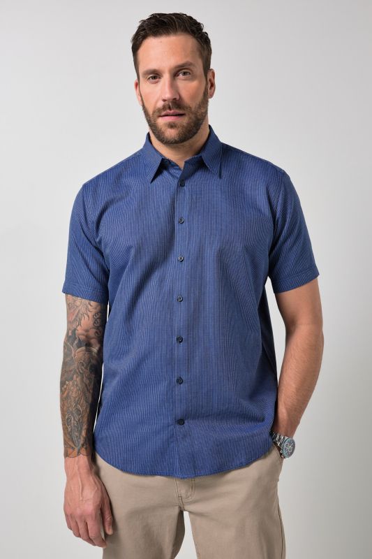 Chemise de ville JP1880 à manches courtes, col kent et imprimé intégral. Coupe Comfort Fit - jusqu'au 8 XL