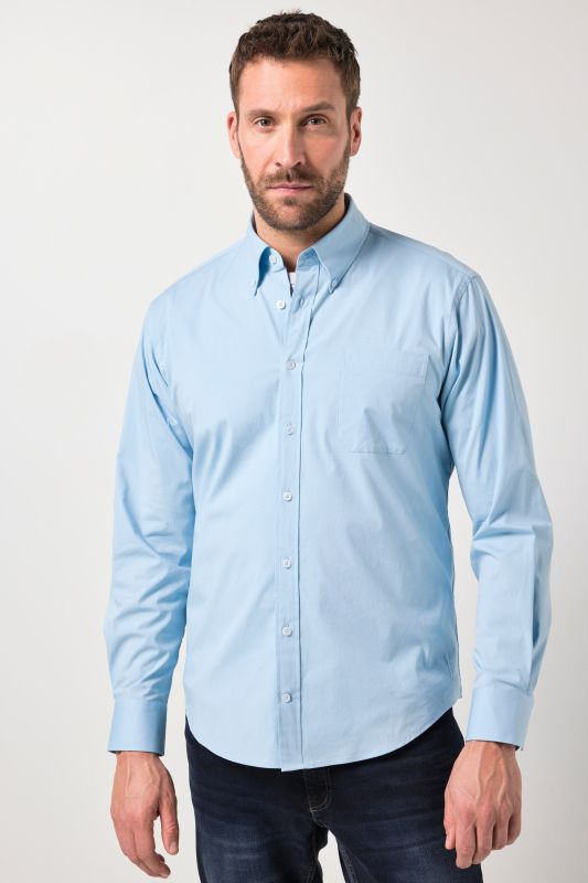 Chemise JP 1880 avec finition FLEXNAMIC®, manches longues et col à pointes boutonnées, coupe Modern Fit