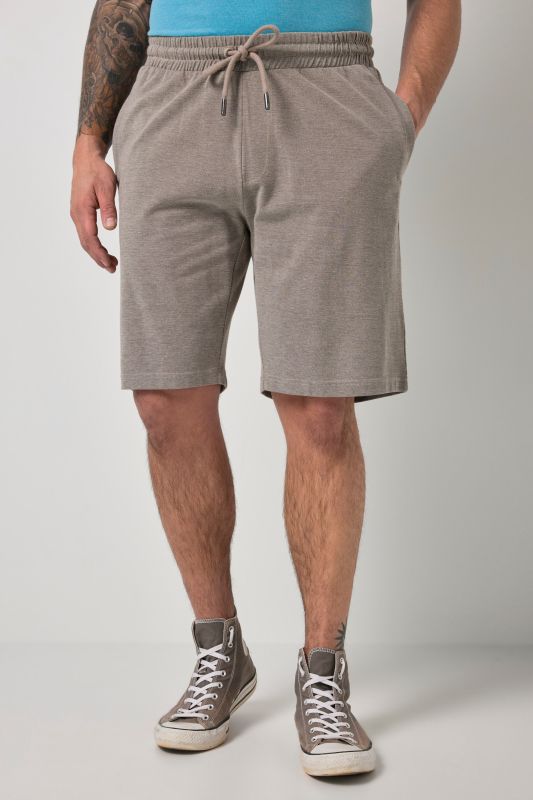 Bermuda JP 1880 en piqué TwoTone (ton sur ton), taille élastique, coupe Relaxed Fit - jusqu'au 8 XL