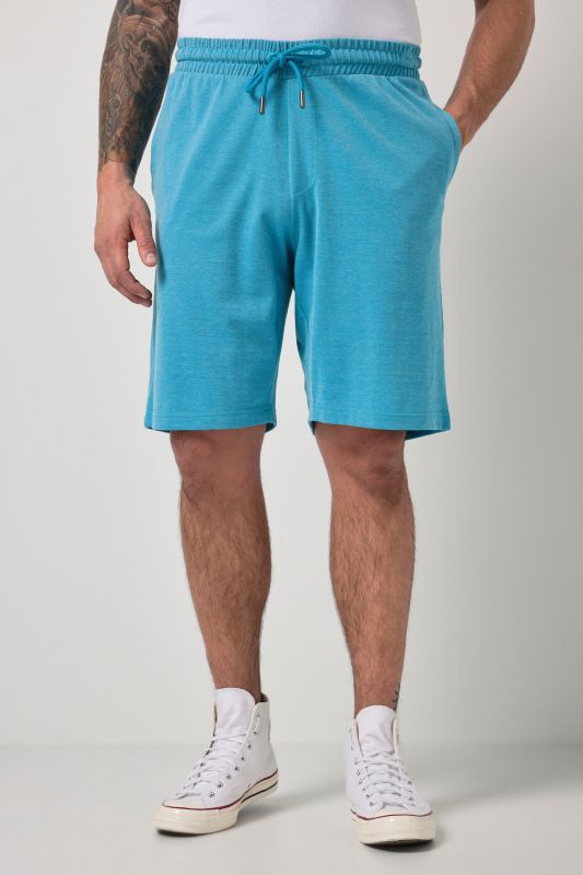 Bermuda JP 1880 en piqué TwoTone (ton sur ton), taille élastique, coupe Relaxed Fit - jusqu'au 8 XL