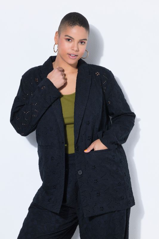 Blazer oversize, dentelle florale