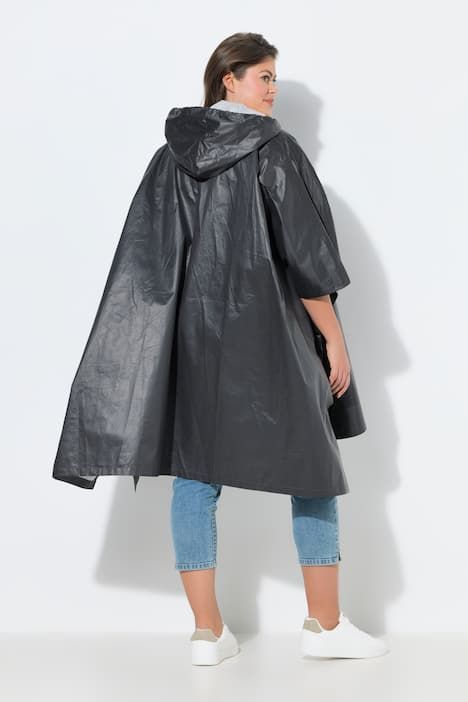 Poncho de pluie technique, modèle unisexe, capuche et logo poitrine