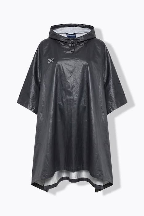 Poncho de pluie technique, modèle unisexe, capuche et logo poitrine