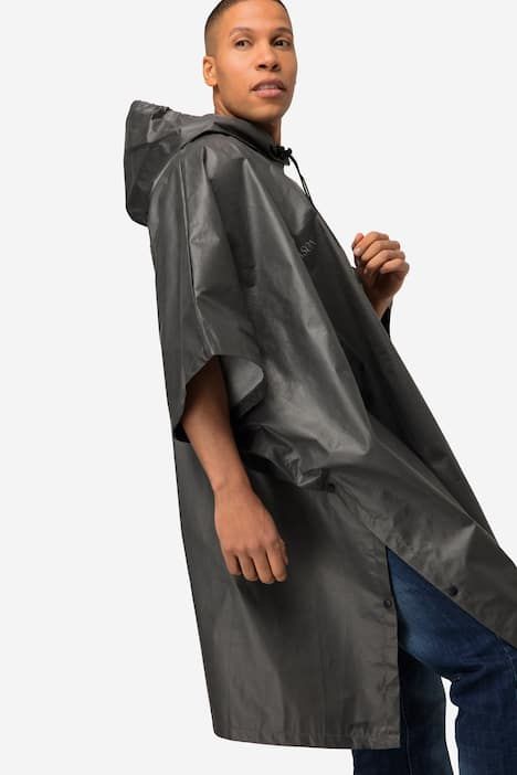 Poncho de pluie technique, modèle unisexe, capuche et logo poitrine
