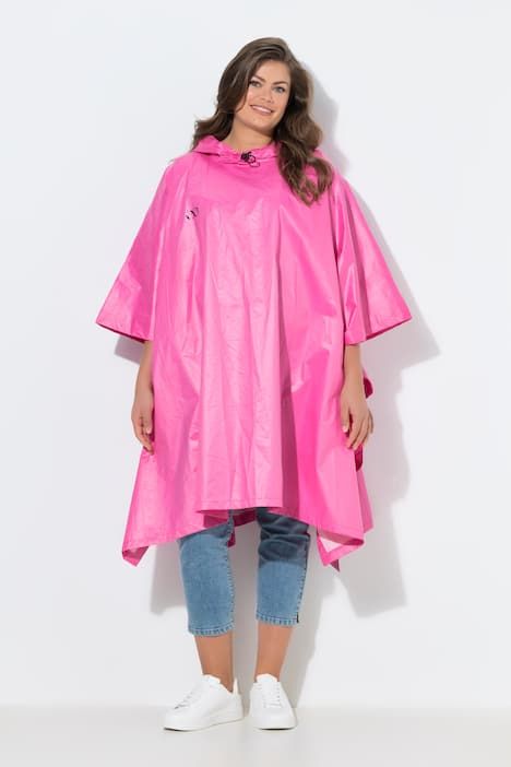 Poncho de pluie technique, modèle unisexe, capuche et logo poitrine