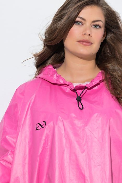 Poncho de pluie technique, modèle unisexe, capuche et logo poitrine