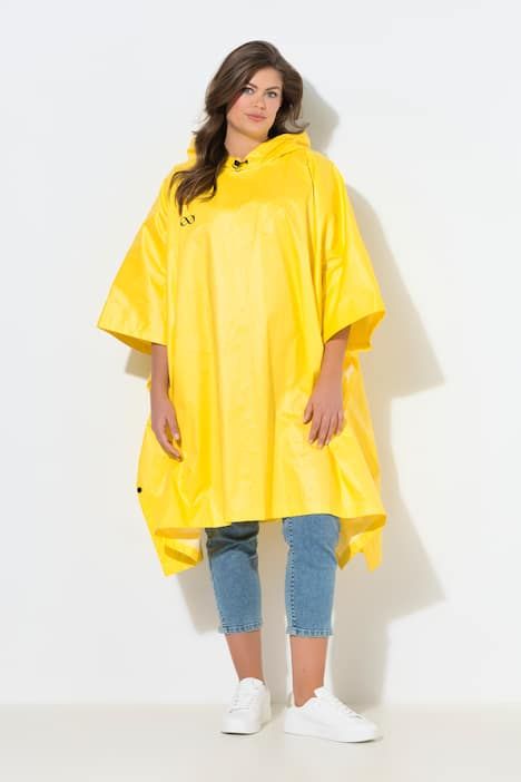 Poncho de pluie technique, modèle unisexe, capuche et logo poitrine