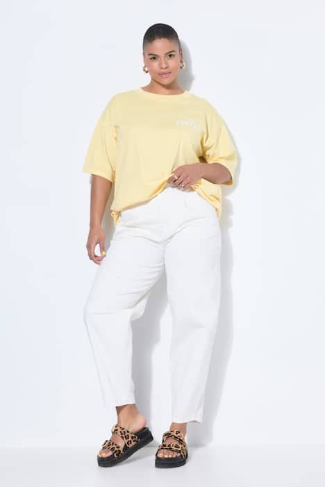 Jean ballon, denim stretch, 5 poches