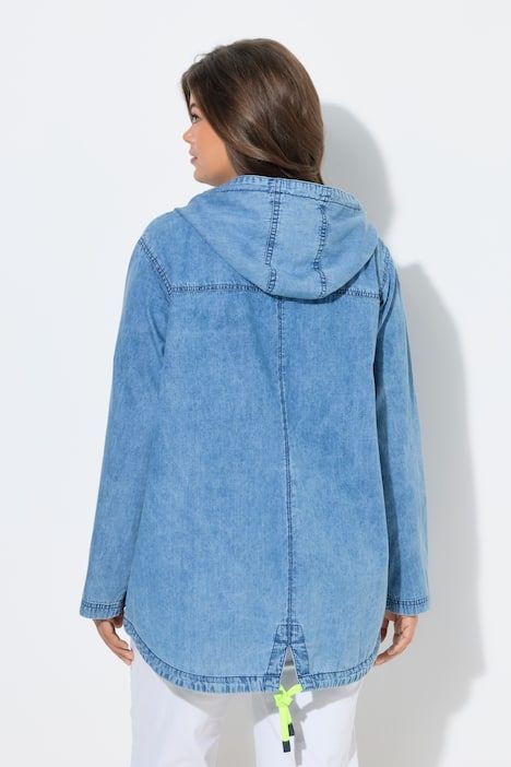 Parka en jean à capuche