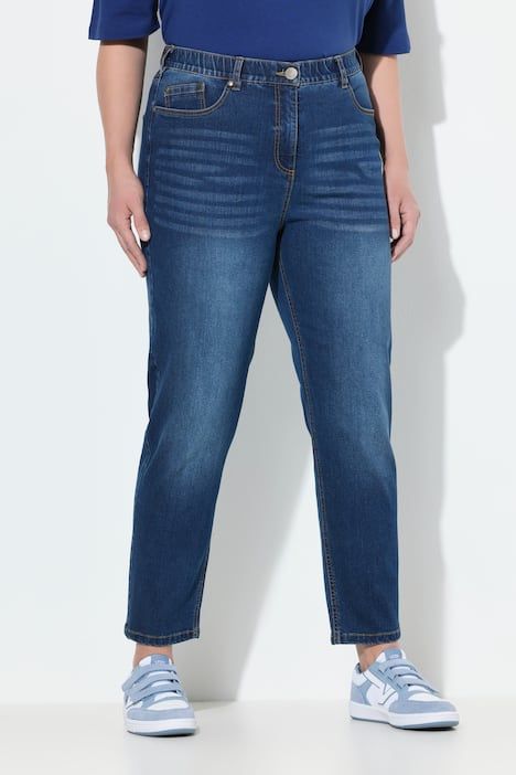 Jean Mom en denim stretch, coupe 5 poches et taille confortable