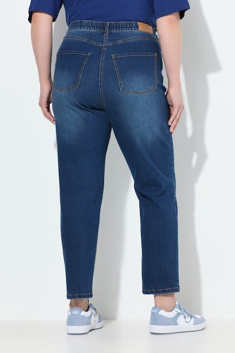Jean Mom en denim stretch, coupe 5 poches et taille confortable