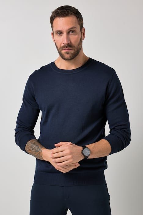 Pull JP 1880 col rond, maille fine et légère, flocage - jusqu'au 7 XL