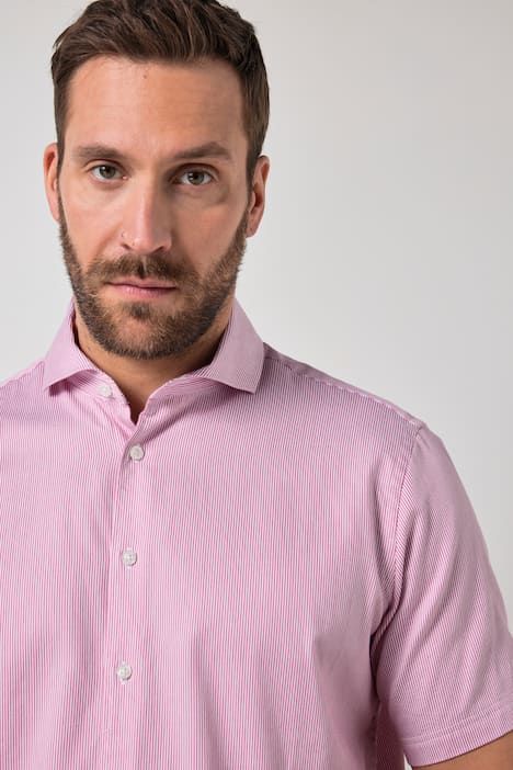 Chemise de ville JP 1880 collection Business, motif à rayures, manches courtes et col requin, coupe Modern Fit - jusqu'au 8 XL