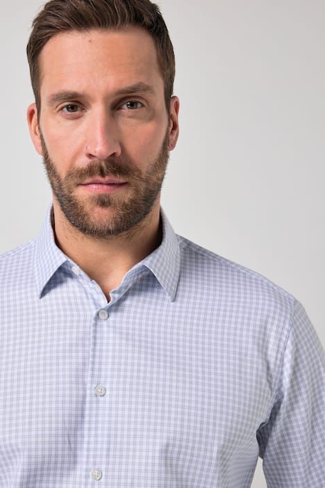 Chemise de ville JP 1880 collection Business, motif à carreaux, manches longues et col Kent, coupe Comfort Fit - jusqu'au 8 XL