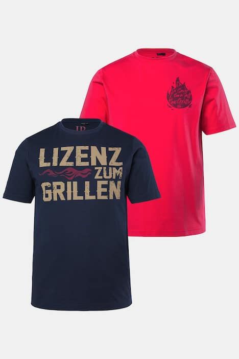 Lot de 2 t-shirts JP 1880 à manches courtes, imprimé poitrine - jusqu'au 8 XL