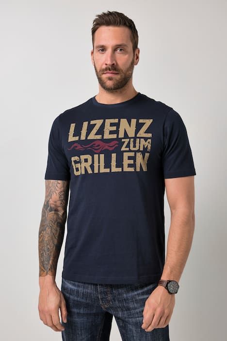 Lot de 2 t-shirts JP 1880 à manches courtes, imprimé poitrine - jusqu'au 8 XL