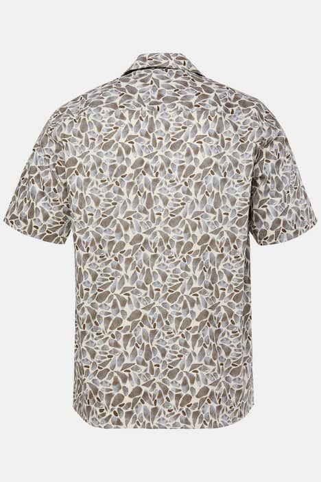 Chemise JP 1880 en lin mélangé, imprimé à fleurs, manches courtes et col cubain, coupe Cuba-Fit - jusqu'au 8 XL