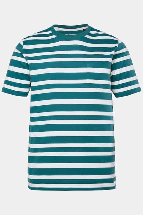 T-shirt JP 1880 à rayures, manches courtes - jusqu'au 8 XL