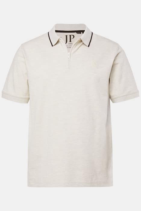 Polo JP 1880 en piqué, technologie FLEXNAMIC®, manches courtes et fermeture zippée - jusqu'au 8 XL