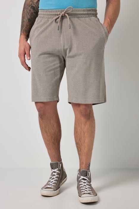 Bermuda JP 1880 en piqué TwoTone (ton sur ton), taille élastique, coupe Relaxed Fit - jusqu'au 8 XL