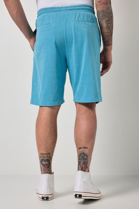 Bermuda JP 1880 en piqué TwoTone (ton sur ton), taille élastique, coupe Relaxed Fit - jusqu'au 8 XL