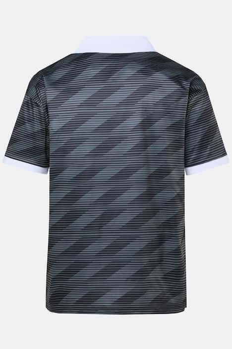 Polo STHUGE oversize, jersey léger à motif, manches courtes et col sans boutons - jusqu'au 8 XL