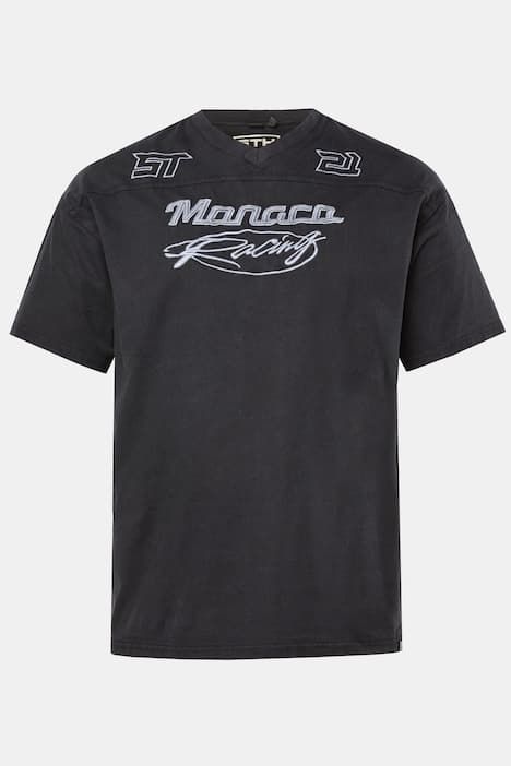 T-shirt STHUGE oversize, manches courtes et logo brodé sur la poitrine, style vintage - jusqu'au 8 XL