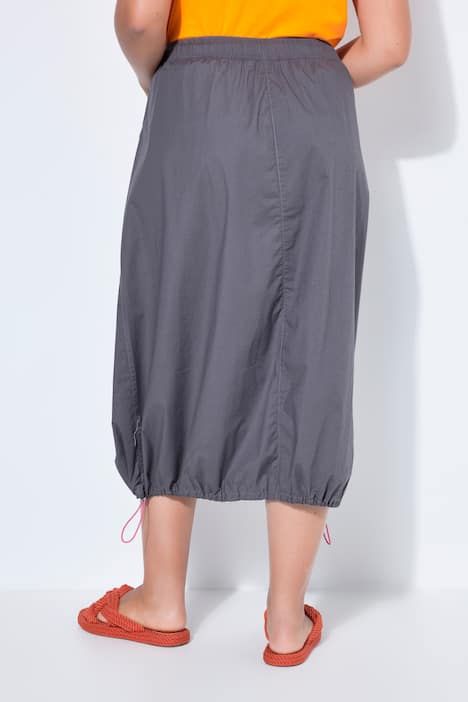 Jupe en popeline, avec cordons sous tunnel