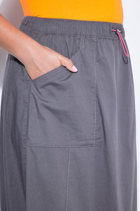 Jupe en popeline, avec cordons sous tunnel