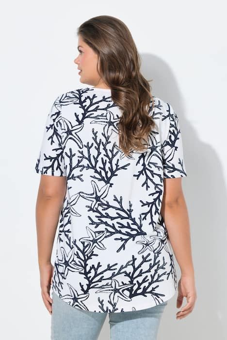 T-shirt à manches courtes, imprimé all-over (intégral) et label OEKO-TEX