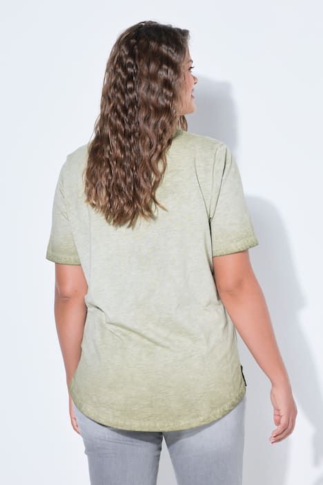 T-shirt avec imprimé, manches courtes et teinture à froid