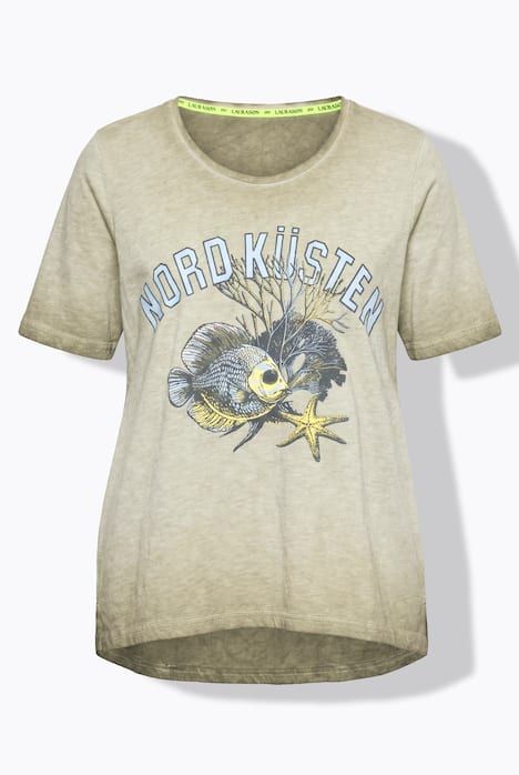 T-shirt avec imprimé, manches courtes et teinture à froid