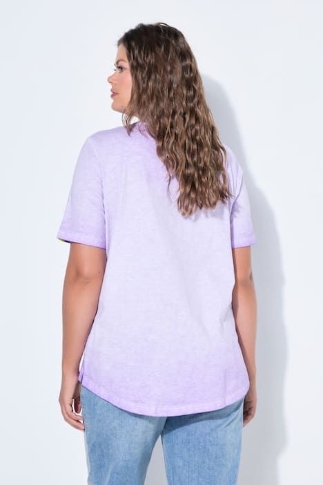 T-shirt avec imprimé, manches courtes et teinture à froid