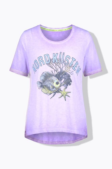 T-shirt avec imprimé, manches courtes et teinture à froid