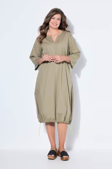 Robe en popeline, avec cordons sous tunnel