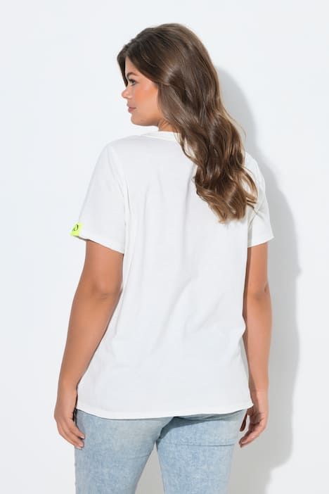 T-shirt imprimé chien, manches courtes et teinture à froid