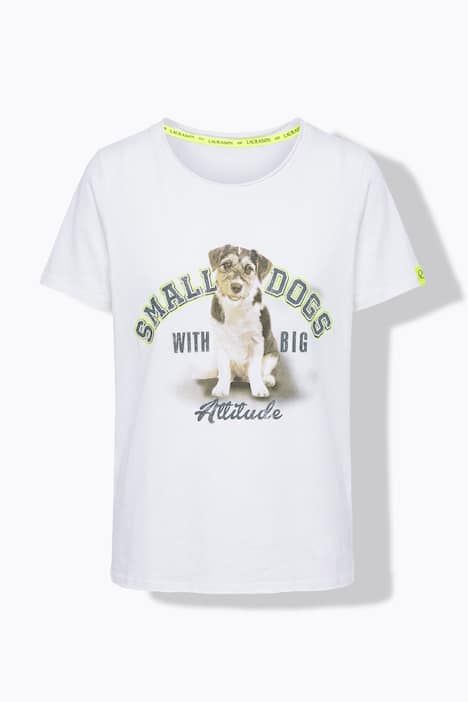 T-shirt imprimé chien, manches courtes et teinture à froid