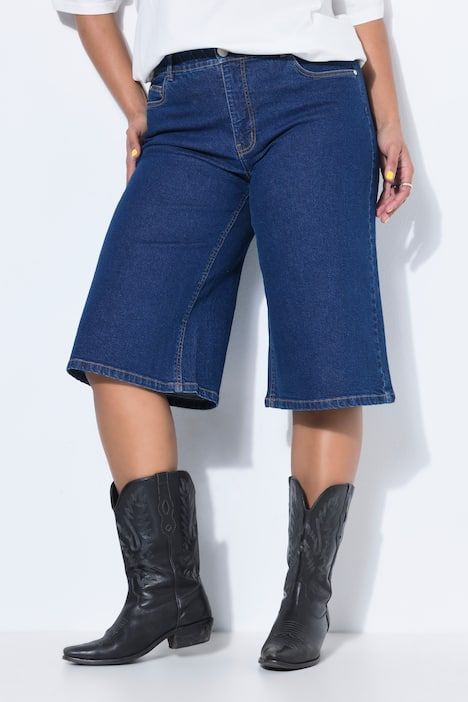 Jorts / short en jean, 5 poches, jambe fortement évasée