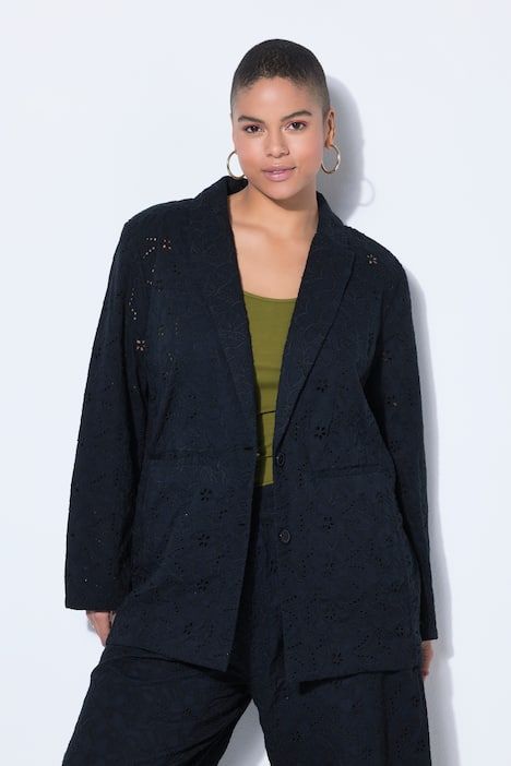 Blazer oversize, dentelle florale