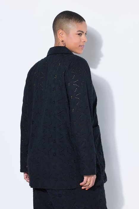 Blazer oversize, dentelle florale