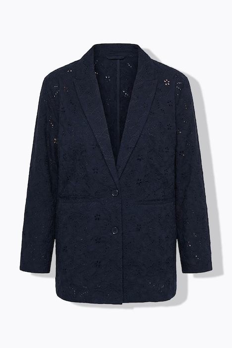 Blazer oversize, dentelle florale