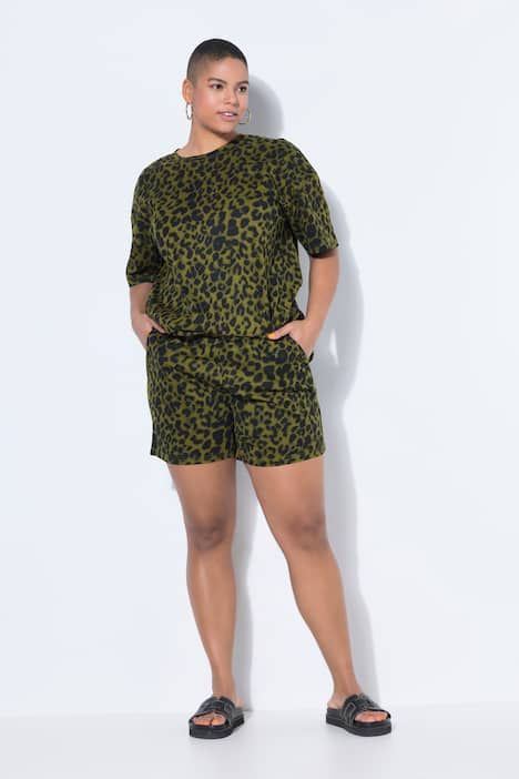 Pyjama deux pièces (short), motif léopard coloré