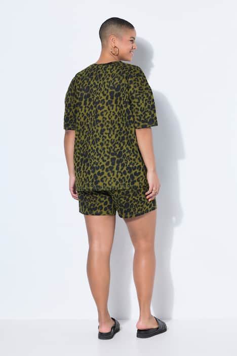 Pyjama deux pièces (short), motif léopard coloré