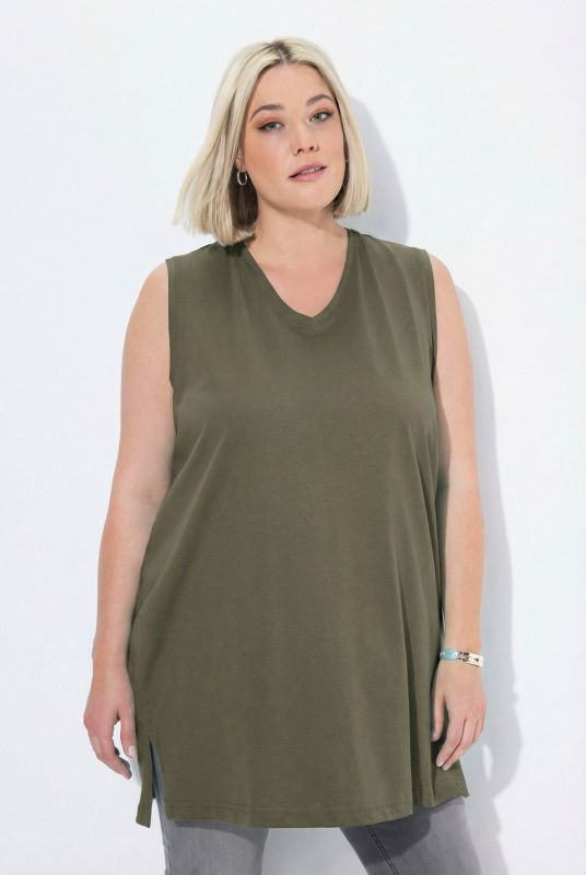 Débardeur en coton. Coupe Relaxed à encolure V