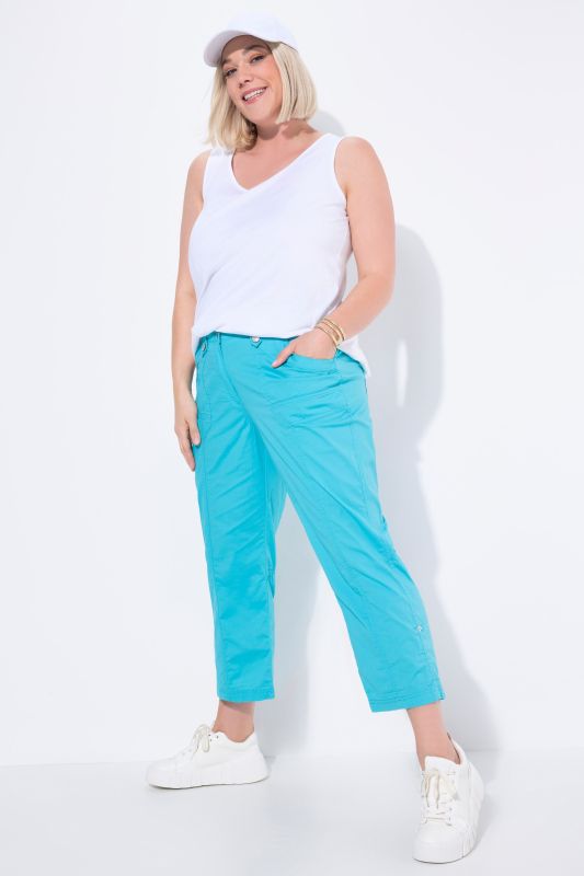 Pantalon cargo 7/8. Taille confortable, Attaches